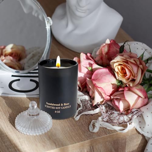 Sandalwood Rose Scented Candles, Christmas Birthday Candle Gifts for Women, Best Friends Kelly's Custom Candles uk supplements