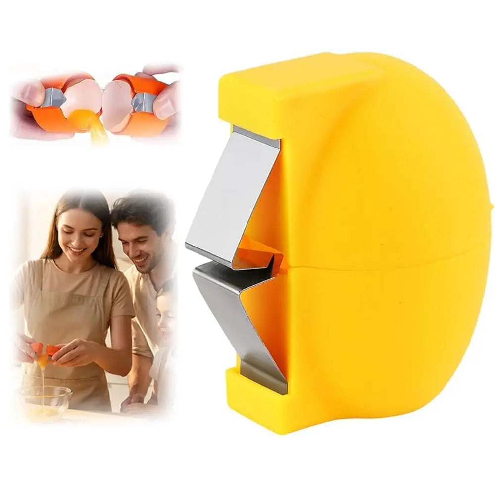 New Egg Shell Opener Egg Cracker Tool Stainless Steel, Multifunctional Egg Shell Opener for Raw Or Hard-Boiled Eggs, Kitchen Gadget for Cooking Baking (Yellow) CLRZOL uk supplements