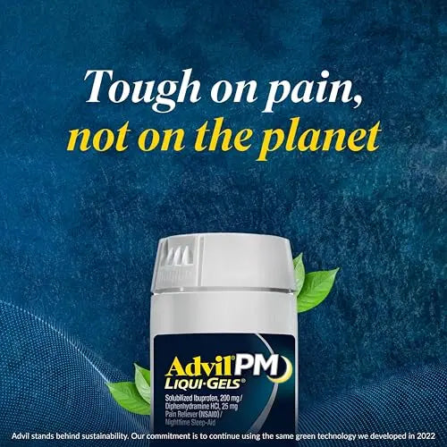 Advil PM Liqui-Gels Pain Reliever and Nighttime Sleep Aid, Pain Medicine with Ibuprofen for Pain Relief and Diphenhydramine HCL for a Sleep Aid - 2x80 Liquid Filled Capsules Advil uk supplements