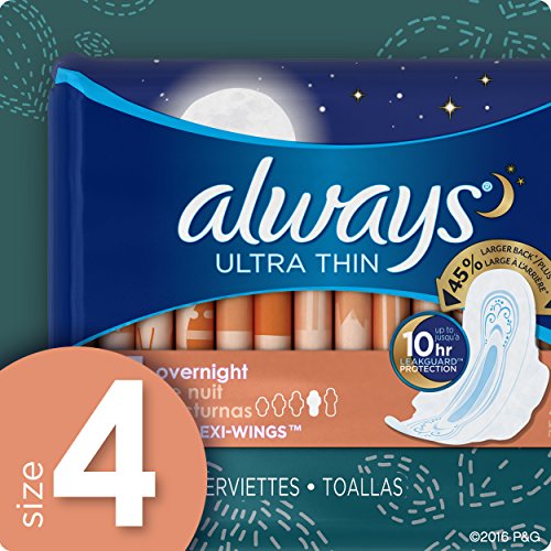 Always Ultra Thin Size 4 Overnight Pads With Wings Unscented, 14 Count (3700030165) Always uk supplements