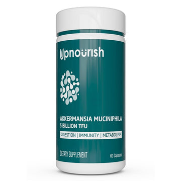 UpNourish Probiotics for GLP-1 Support, 5 Billion TFU Akkermansia Muciniphila for Digestive Health, Leaky Gut, Immunity and Metabolic Health, Prebiotics and Probiotics for Women and Men, 60 Capsules UpNourish uk supplements