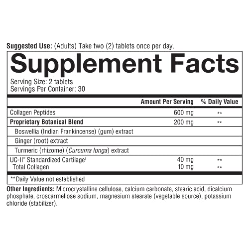 Youtheory Joint Complex with UC-II, 60 Count (1 Bottle) YouTheory uk supplements