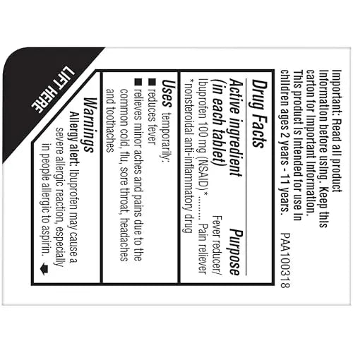 Advil Junior Strength Chewable Ibuprofen Pain Reliever and Fever Reducer, Children's Ibuprofen for Pain Relief, Grape - 24 Tablets (Pack of 3) Advil uk supplements