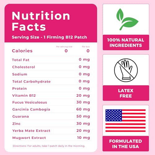 Firming B12 Patches (Pack of 36) - 100% Natural Vitamin Patches for Women, Energy & Body Support Spirit Patches uk supplements