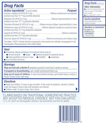 Boiron StressCalm for Relief of Stress, Anxiousness, Nervousness, Irritability, and Fatigue - 60 Count Boiron uk supplements