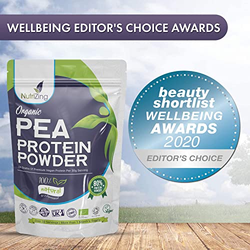 Award Winning Vegan Pea Protein Powder - Organic & Pure - Canadian Peas - No Soy, No Gluten NutriZing uk supplements