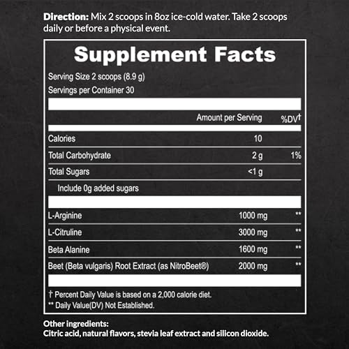 UpNourish Beet Root Powder Nitric Oxide Booster - L arginine L Citrulline Supplements UpNourish uk supplements