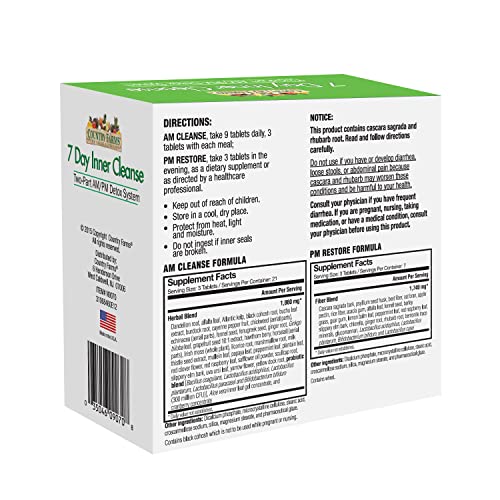 COUNTRY FARMS 7 Day Inner Cleanse, AM/PM Detox System, Detoxifying Herbs COUNTRY FARMS uk supplements