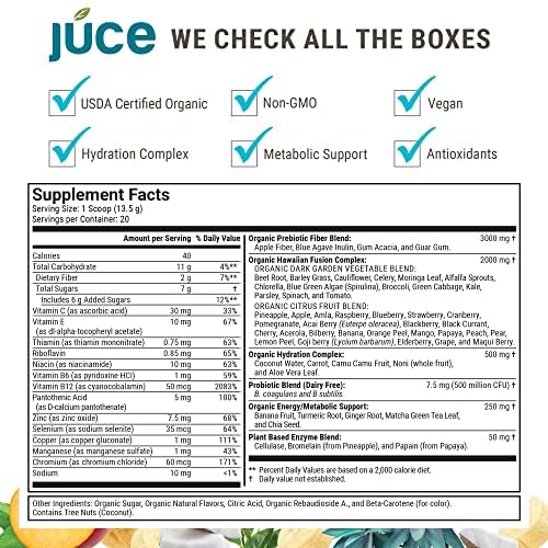 Júce Hydrate Replenishing and Nourishing Superfood Drink - Boost Energy Levels Terra Kai Organics uk supplements