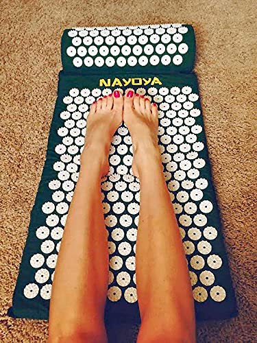NAYOYA Neck and Back Pain Relief - Acupressure Mat and Neck Pillow Set - Relieves Stress and Sciatic Pain NAYOYA uk supplements