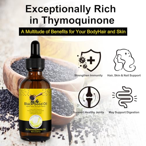 2 Pack Black Seed Oil, Organic Cold Pressed Unrefined Black Seed Oil, Pure Natural Black BDBFZCFP uk supplements