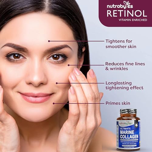 High Strength Marine Collagen with Hyaluronic Acid, Retinol and Vitamin C NUTRABYTES uk supplements