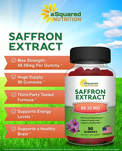 Saffron Gummies - Saffron Extract Supplement - Pure Gummy Supplements Alternative aSquared Nutrition uk supplements