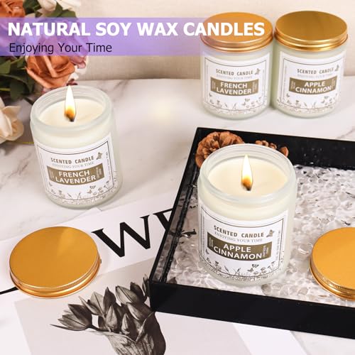 4 Pack Candles for Home Scented, Lavender & Cinnamon Candles Gifts for Women, 28 oz 200H Long zsaltt uk supplements
