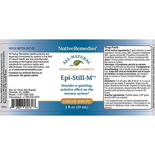 NativeRemedies Epi-Still-M - Natural Homeopathic Formula Provides a Quieting, Sedative Effect Native Remedies uk supplements