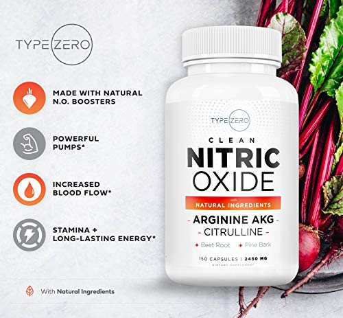Type Zero Nitric Oxide 6X Booster, 150 Veggie Capsules - Natural Supplement - Beetroot Type Zero uk supplements