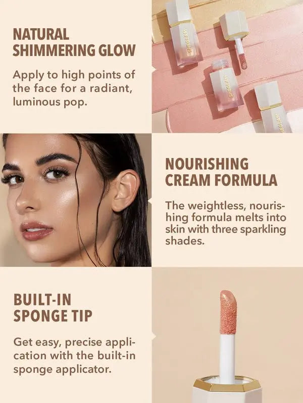 SHEGLAM Glow Bloom Liquid Waterproof Highlighter Long Lasting Cream Highlighter with Shimmer Dewy Finish - Vanilla Frost SHEGLAM uk supplements