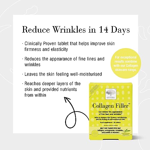 New Nordic Skin Care Collagen Filler 60 Tablets - Reduce The Formation of Wrinkles with Marine Collagen New Nordic Ltd uk supplements