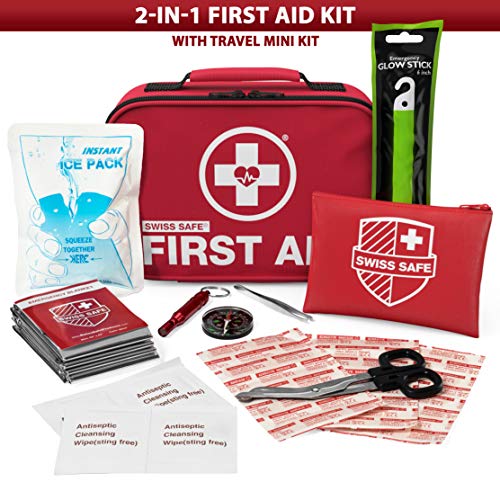 Swiss Safe 2-in-1 First Aid Kit (120 Piece) + Bonus 32-Piece Mini Kit Swiss Safe uk supplements