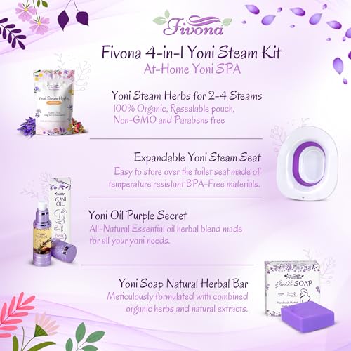 FIVONA Yoni Care Kit 4 in 1 - pH Balanced Natural Yoni Oil, Herbal Bar Soap for Feminine V Wash, Detox FIVONA uk supplements