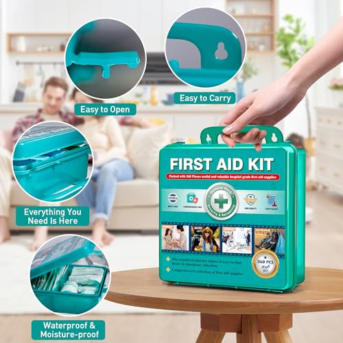 General Medi 360 Pieces Hardcase First Aid Kit - Comprehensive Large First Aid Box General Medi uk supplements