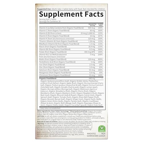 Garden of Life Organics Multivitamin for Women - Women's Once Daily Multi - Whole Food Multi with Iron, Biotin, Vegan Organic Womens Multivitamin for Health Garden of Life uk supplements