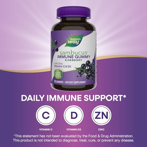 Nature's Way Sambucus Elderberry Immune Gummies, Daily Immune Support Nature's Way uk supplements