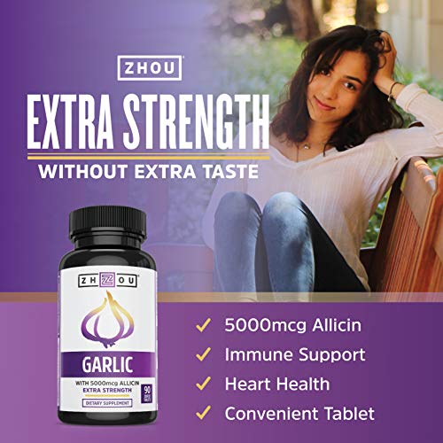 Zhou Nutrition Garlic Supplement With Allicin, Extra Strength 5000mcg Allicin Per Serving Zhou Nutrition uk supplements