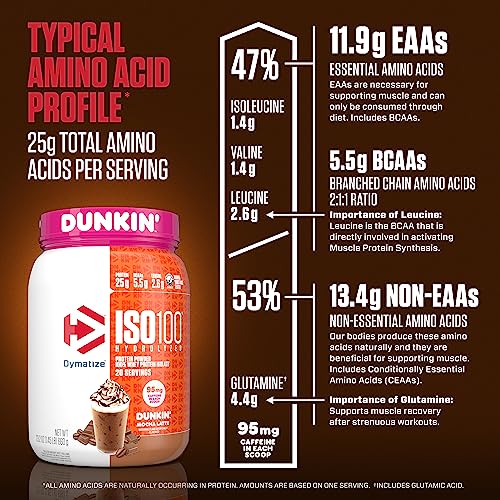 Dymatize ISO100 Hydrolyzed Protein Powder in Dunkin' Mocha Latte Flavor, 100% Whey Dymatize uk supplements