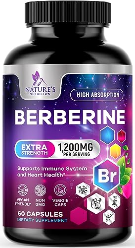 Berberine Supplement 1200mg per Serving - High Absorption Heart Health Support Nature's Nutrition uk supplements