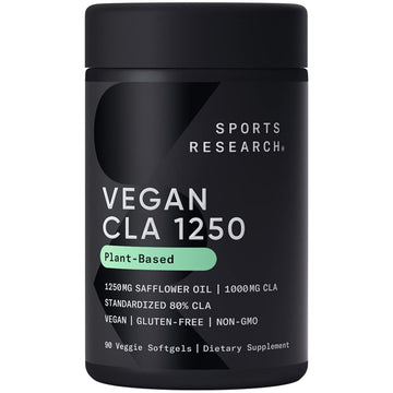 Sports Research Vegan CLA - 1250mg with Active Conjugated Linoleic Acid for Men Sports Research uk supplements