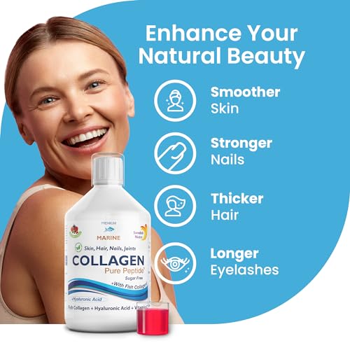 Swedish Nutra Liquid Marine Collagen - Sugar Free Berry Flavour | Minimize Fine Lines, Wrinkles & Improve Skin Elasticity Swedish Nutra uk supplements