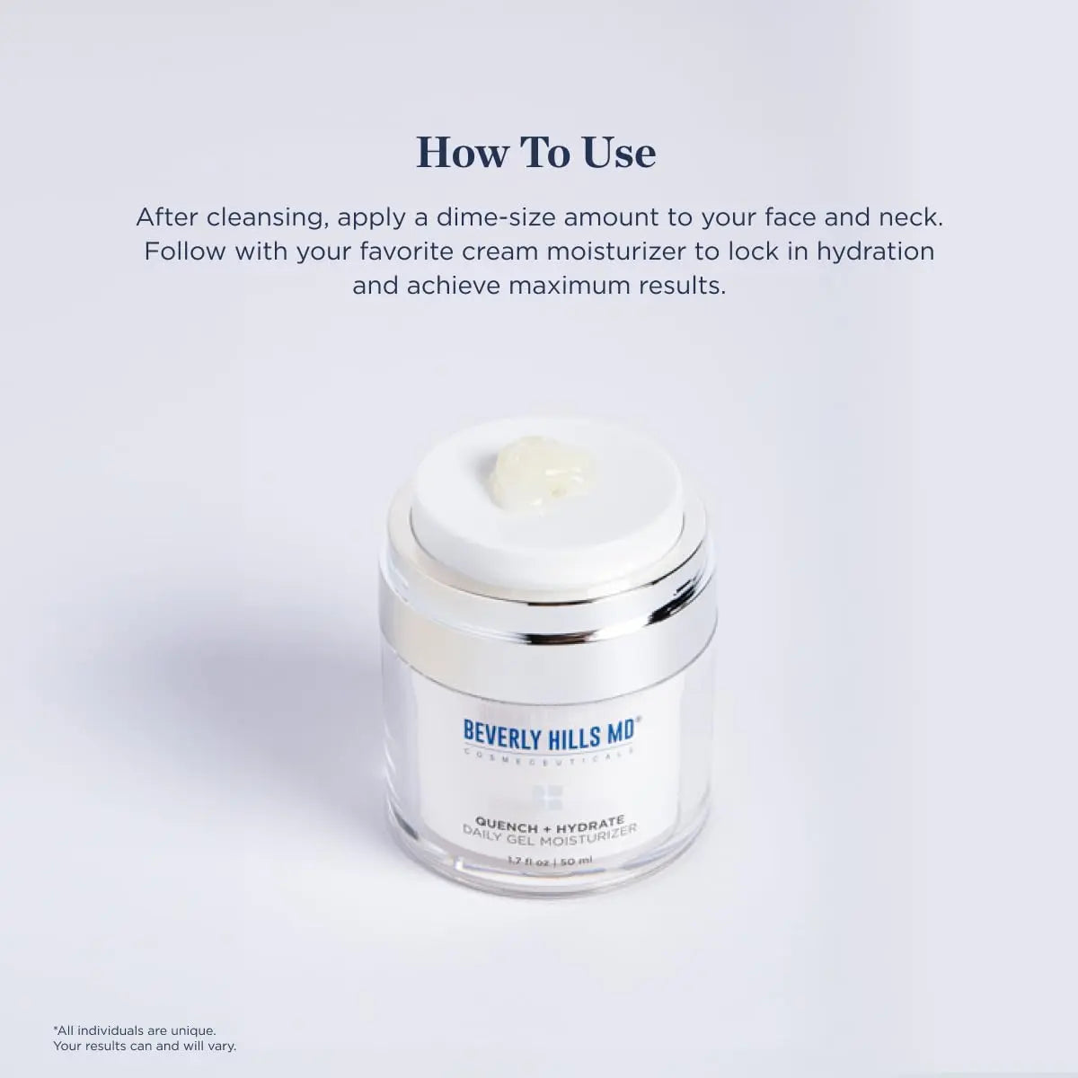Beverly Hills MD Quench + Hydrate Daily Gel Moisturizer- Visibly Smooth, Plump, Hydrate Face & Neck for Wrinkles, Sagging- Skin Smoothing & Re-Energizing- Visibly Reduce Signs of Aging w/Niacinamide Beverly Hills MD uk supplements