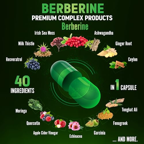 Zolotus 18800mg Berberine Supplement 40 in 1, with Sea Moss, Cinnamon, Milk Thistle Zolotus uk supplements