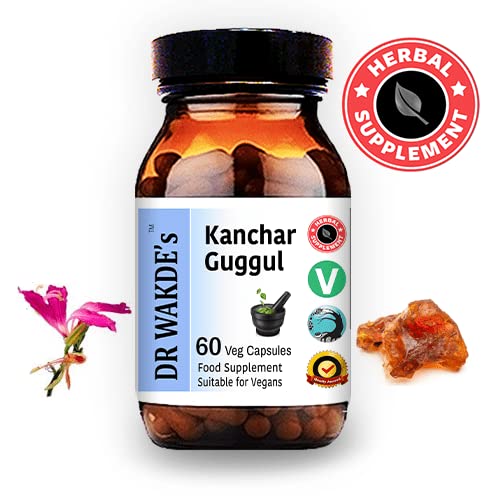 DR WAKDE's Kanchnar Guggul (60 Veg Caps, Ayurvedic Supplement, Vegan, Herbal, Natural, Made in the UK) DR WAKDE's uk supplements