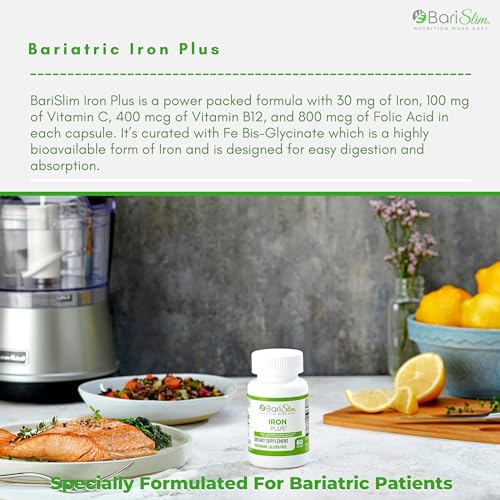 BariSlim Iron Plus Capsules - Formulated for Patients After Weight Loss Surgery Including BariSlim uk supplements