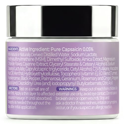 PURPLE CANYON All in One Magnesium Pain Cream – Natural Pain Relief Cream with Arnica, MSM & Capsaicin for Muscle & Joint Support – Fast-Absorbing, Non-Greasy Formula with Aloe Vera & Turmeric PURPLE CANYON uk supplements