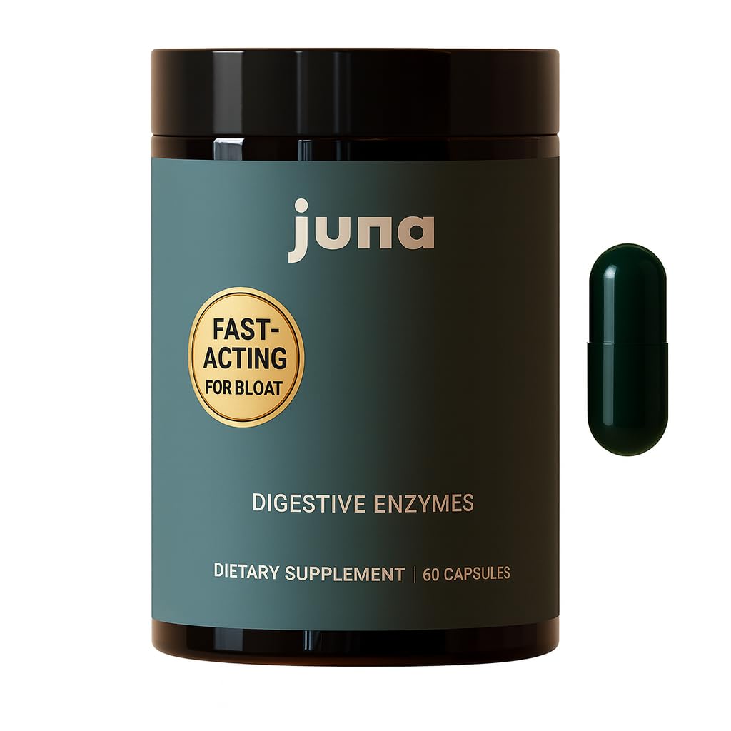 Juna Digestive Enzymes + Probiotic — 3-in-1 Daily Gut Support for Bloat Relief, Smooth Digestion & Microbiome Balance | 15 Enzymes, 5 Probiotics, 8 Botanicals | Vegan, 3rd-Party Tested | 60 Capsules Juna uk supplements