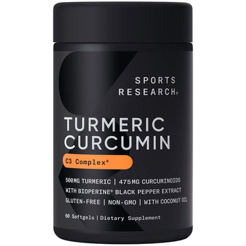 Sports Research Turmeric Curcumin C3 Complex - Softgels with Bioperine Black Pepper Sports Research uk supplements