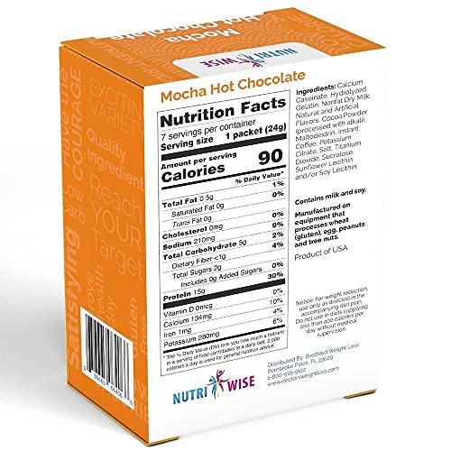 NutriWise – High Protein 15g | Instant Hot Drink | Mocha | 7/Box | Weight Loss, KETO Diet Friendly NutriWise uk supplements