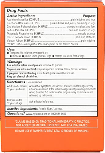 Hyland's Leg Cramps, Relief of Leg, Calf, Charley Horses, and Foot Cramps, 50 Quick-Dissolving Tablets Hyland's uk supplements
