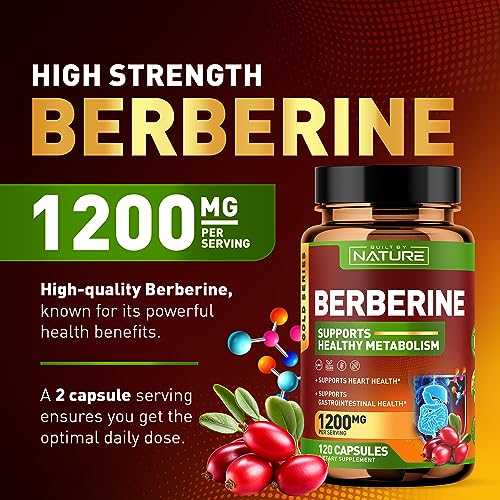Berberine 1200mg - 100% Pure Berberine HCl Supplement, High Strength Berberine Built by Nature uk supplements