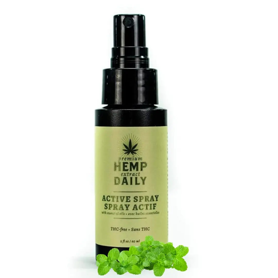 Hemp Daily Active Spray | Hemp Spray with Essential Oils | Vegan, Organic Ingredients | 2 Fluid Ounces (Original Spray, Single) Premium Hemp Extract Daily uk supplements