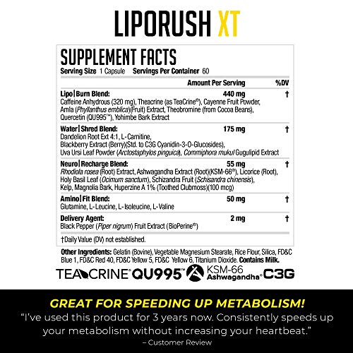 LIPORUSH NDS Nutrition XT - Concentrated Thermogenic with L-Carnitine & Teacrine LIPORUSH uk supplements