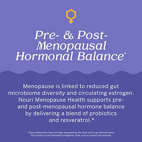 Nouri Menopause Health Probiotic, Menopause Relief for Women - Resveratrol Capsules Nouri uk supplements
