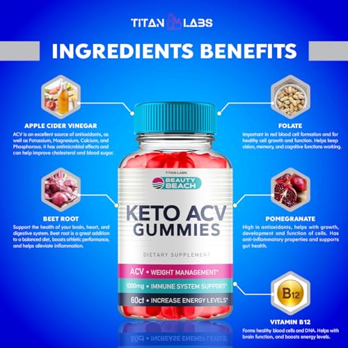 (5 Pack) Beauty Beach Keto ACV Gummies, Beauty Beach Keto ACV Gummies Advanced Titan Labs uk supplements