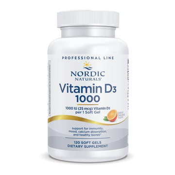 Nordic Naturals Pro Vitamin D3 1000, Orange - 120 Mini Soft Gels - 1000 IU Vitamin D3 - Supports Healthy Bones, Mood & Immune System Function - Non-GMO - 120 Servings Nordic Naturals uk supplements