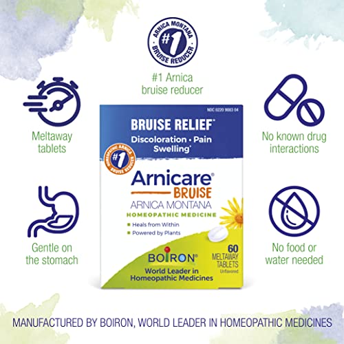 Boiron Arnicare Bruise for Relief of Pain or Swelling from Injuries, and Discoloration of Bruises - 60 Tablets Boiron uk supplements