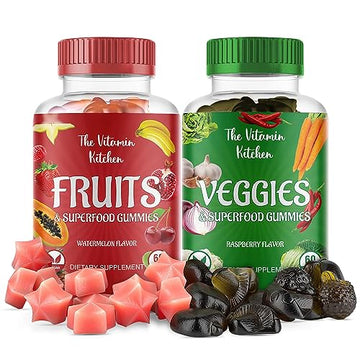The Vitamin Kitchen Fruit and Veggies Gummies-120 Chews 60 Super Fruits The Vitamin Kitchen uk supplements