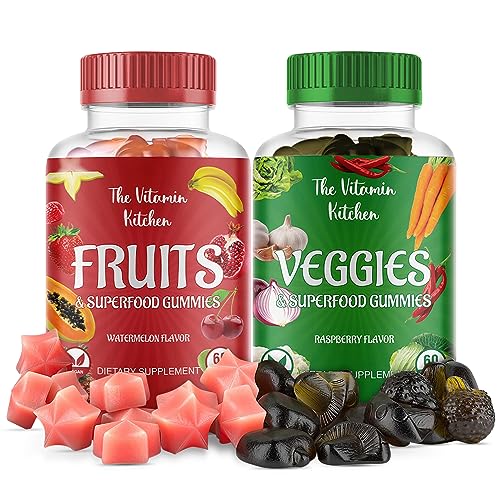 The Vitamin Kitchen Fruit and Veggies Gummies-120 Chews 60 Super Fruits The Vitamin Kitchen uk supplements